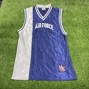 VTG Air Force Falcons Basketball Jersey Mens Large Oarsman MG Sport Ncaa Blue